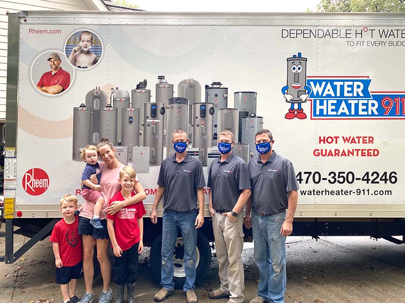 water heater 911 truck crew